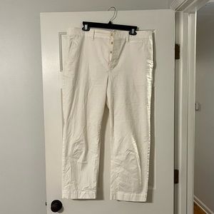 Everlane white cotton cropped pants
